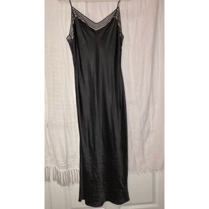 Victoria's Secret Black Silk Chemise/Slip